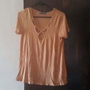 Gold T Shirt with Detail